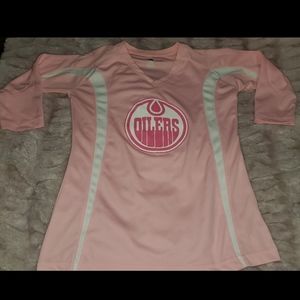 Pink Edmonton Oilers shirt